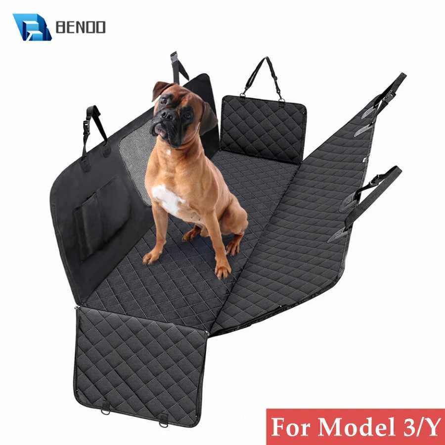 Dog Car Seat Covers For Tesla Model 3 Model Y 20-24 Dog Seat Cover Waterproof Scratchproof Hammock Durable Nonslip Pet Seat Cover with Mesh Window H25