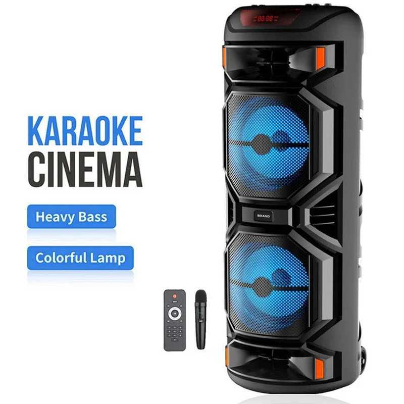 Peak Power 1200W Super Large Outdoor Speaker 8 Inch Double Horn Subwoofer Portable Wireless Column Bass Sound with Mic Z250213