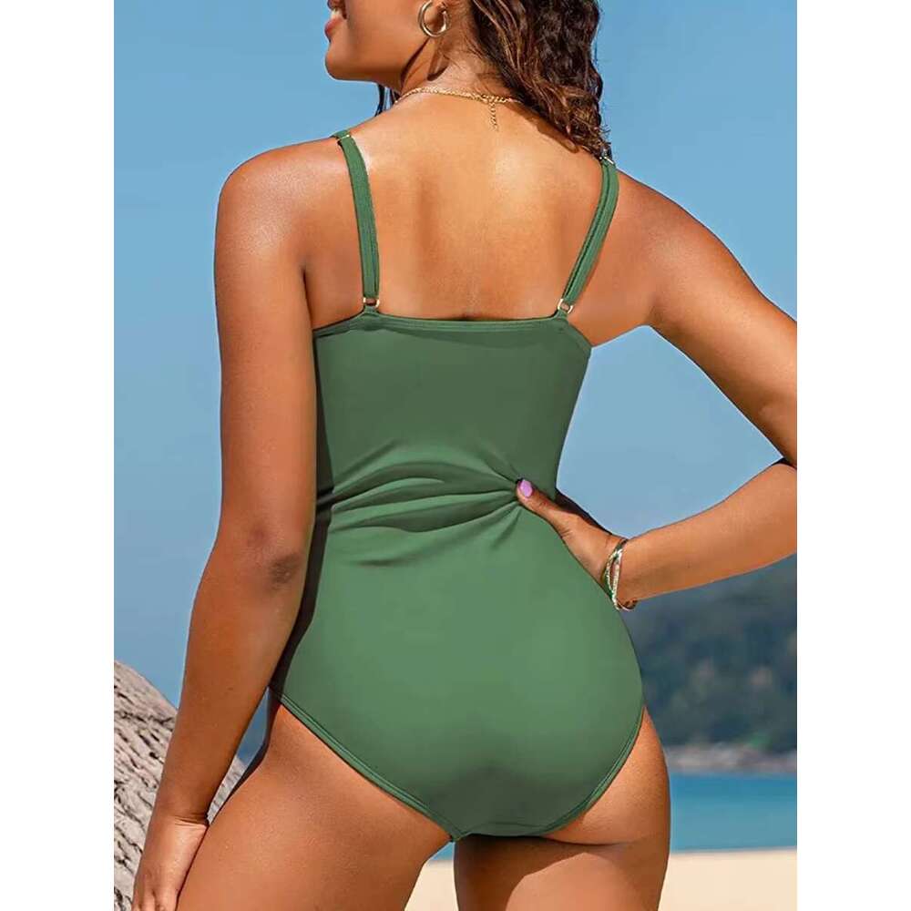 S - XXL Sexy Wrinkled One Piece Swimsuit Women Swimwear Female Monokini Swimsuits 2025 Bathing Suit Swim Beach Wear Bodysuit
