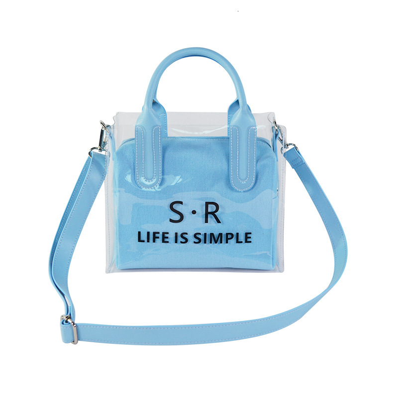 Vietnamese Handheld Diagonal Cross Women's Korean Edition Fashion Transparent PVC Waterproof Versatile Shoulder Fresh Jelly Bag