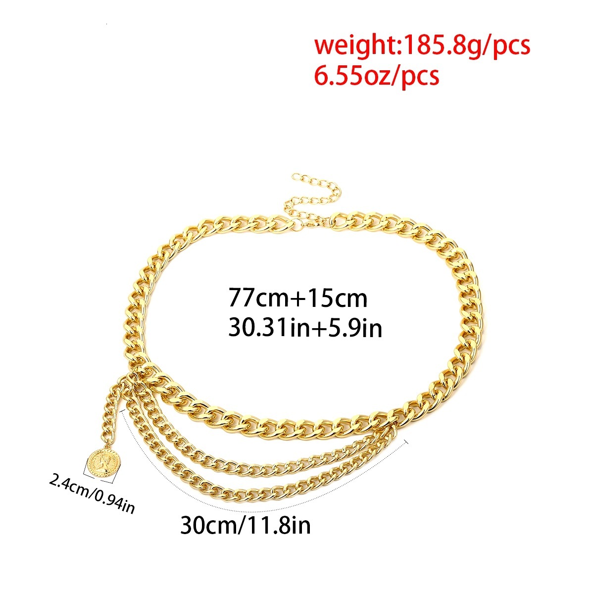 Woman fashion Exaggerated and sexy jewelry, body chain, female personality tassel, versatile multi-layer waist chain