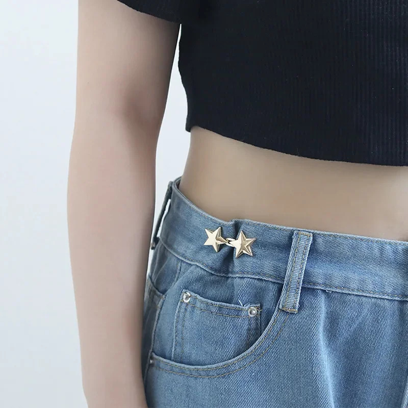 Mental Star Belt Adjustable Seamless Invisible Waistband Buckle Jeans Waist Tightening Tool Fashion Decoration Accessory 250114