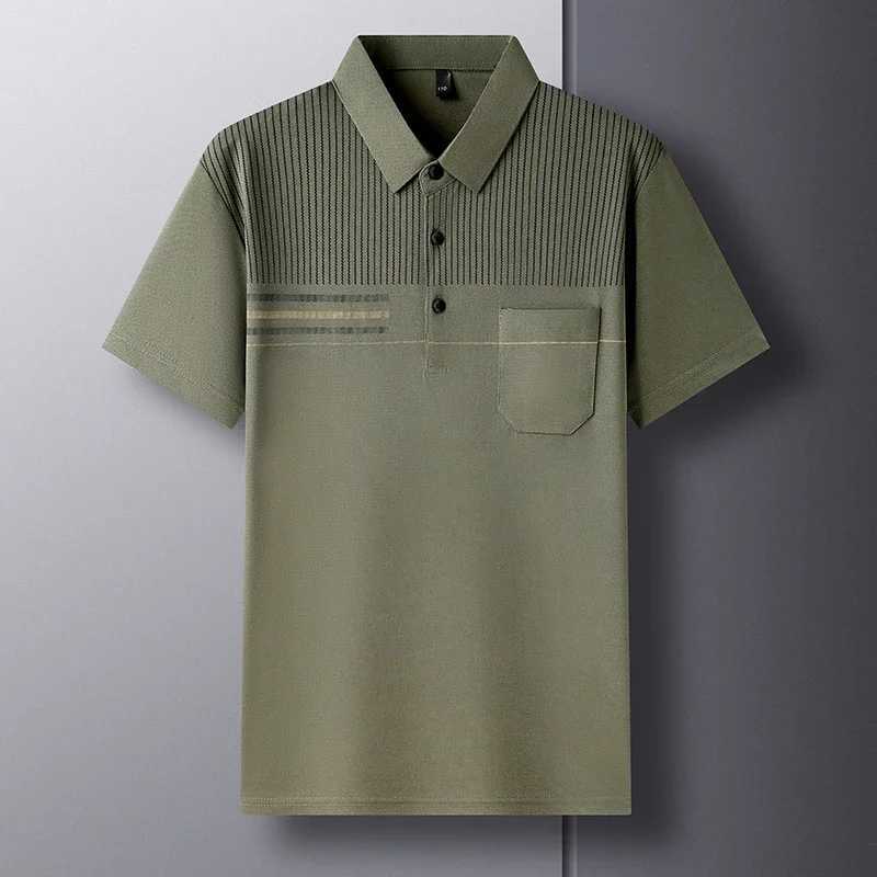Mens Comfortable Breathable Fashion Versatile New Summer Cool True Pocket POLO Shirt Short Sleeve X250213