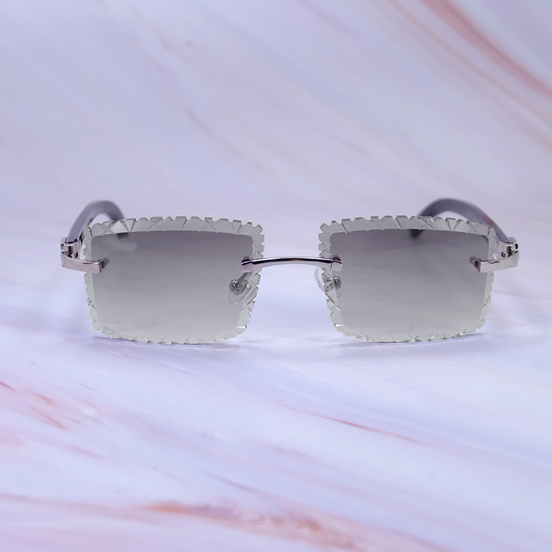 Designer Carter Sunglasses Dia Shark Cut Rimless Vintage Glasses Fashion Wholesale Sun Glass Mens Cool Decoariton 012