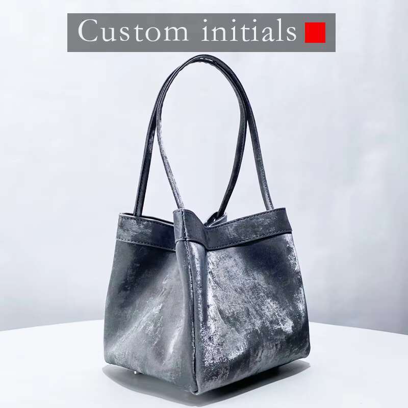 Custom Name Initials Genuine Leather Mini Bucket Bags For Women Designer Handbag And Purses 2025 New In Underarm Shoulder