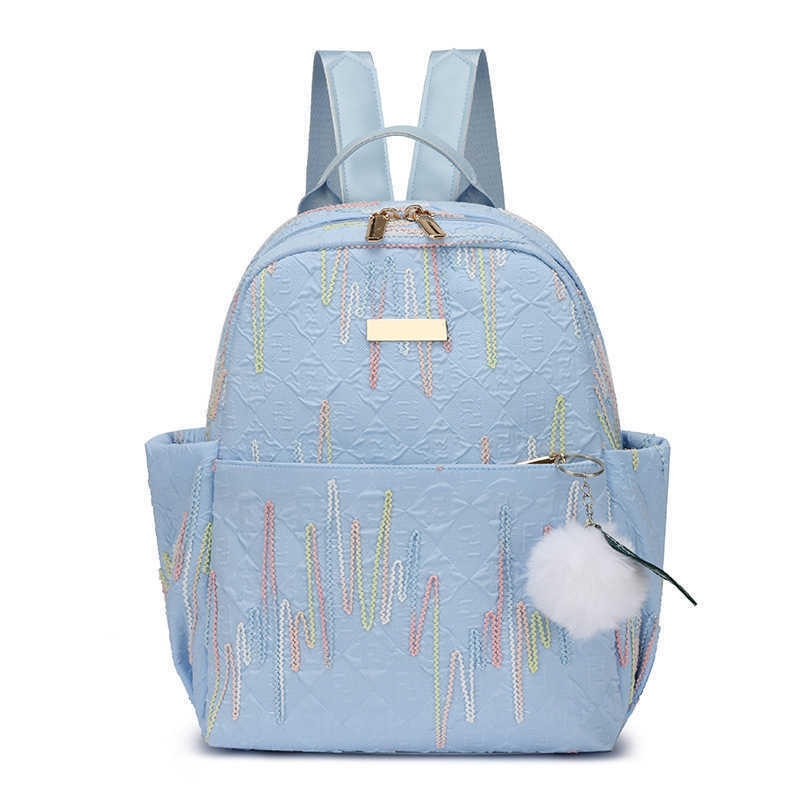 Spring and summer new Oxford spinning small fresh backpack college embroidered large capacity womens backpack