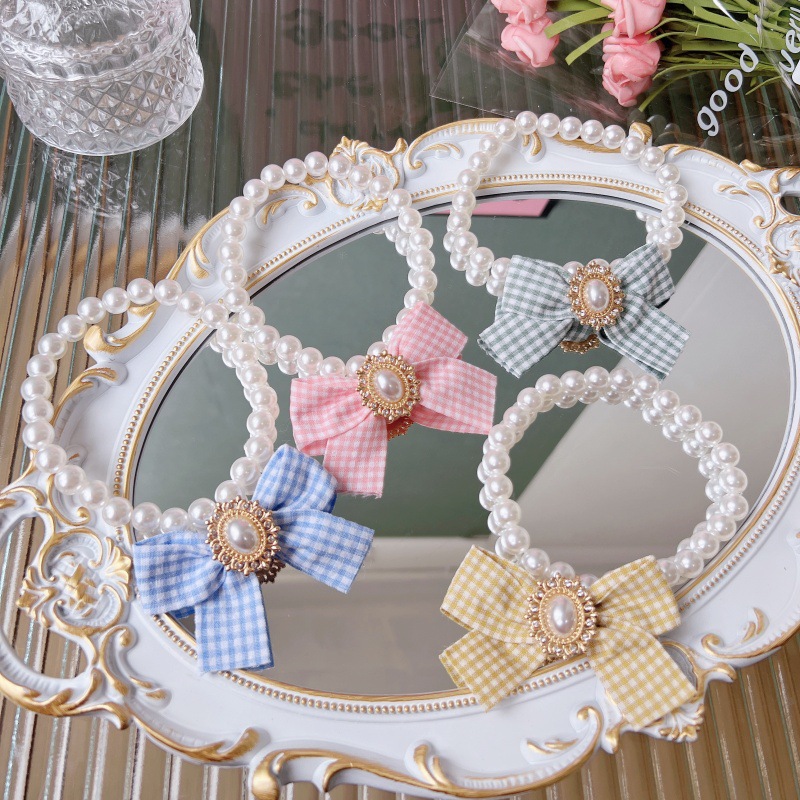 pearl dog collar with bow cat necklace collar personalized