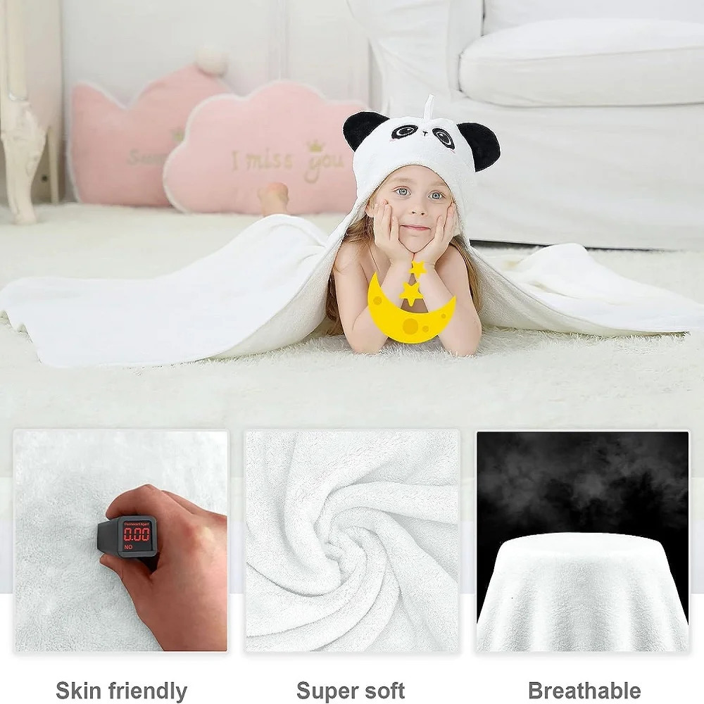 MICHLEY Unisex Cute Hooded Bath Baby Towel Hood born White Bathrobe Shower For Kids Boy Girls Animal Face Infant Blanket 0-9T 250226