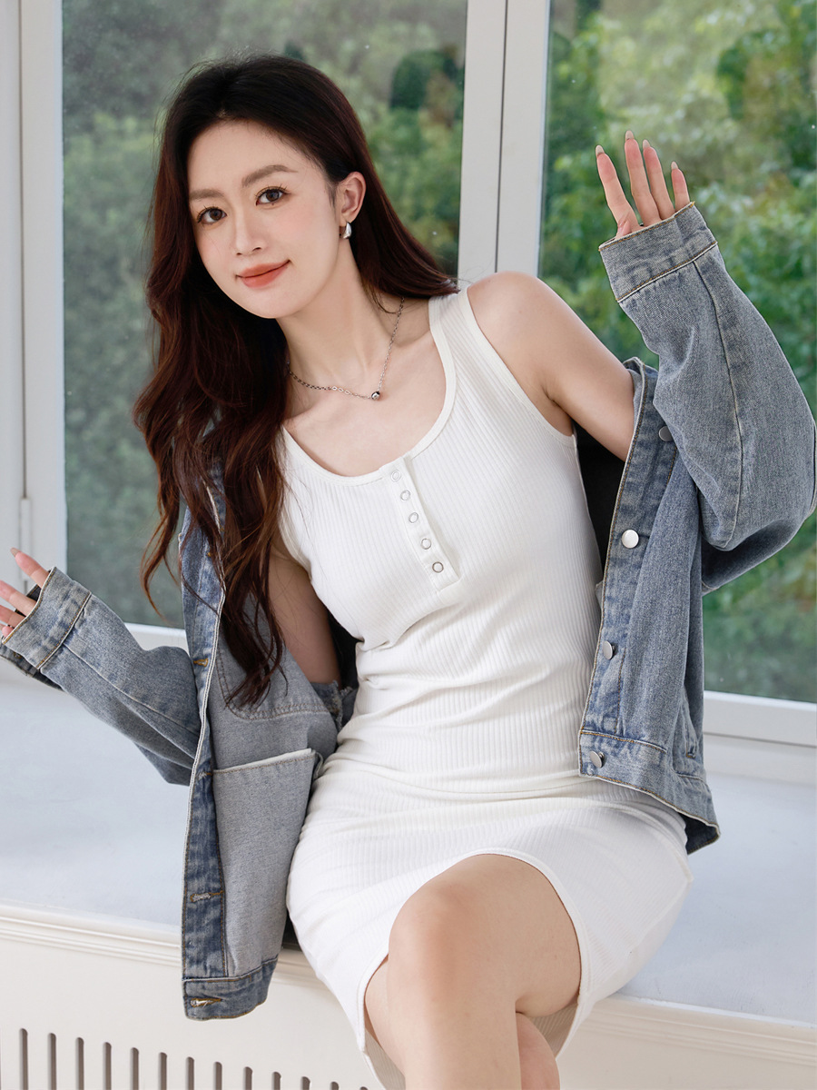 G82500 A5 Master Quality Vest Dress Women Summer 2025 New Cotton Tight Sexy Hip Sling Short Skirt