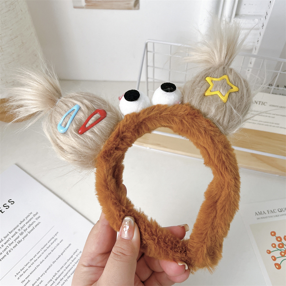Creative Monster Plush Headband for Fall Winter - Playful Ugly Doll Hair Accessory
