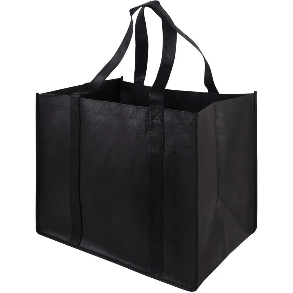 Women Handbag Simple EcoFriendly Grocery Heavy Duty Shopping Bags Lady Foldable Portable Large Capacity Black Bag 250121