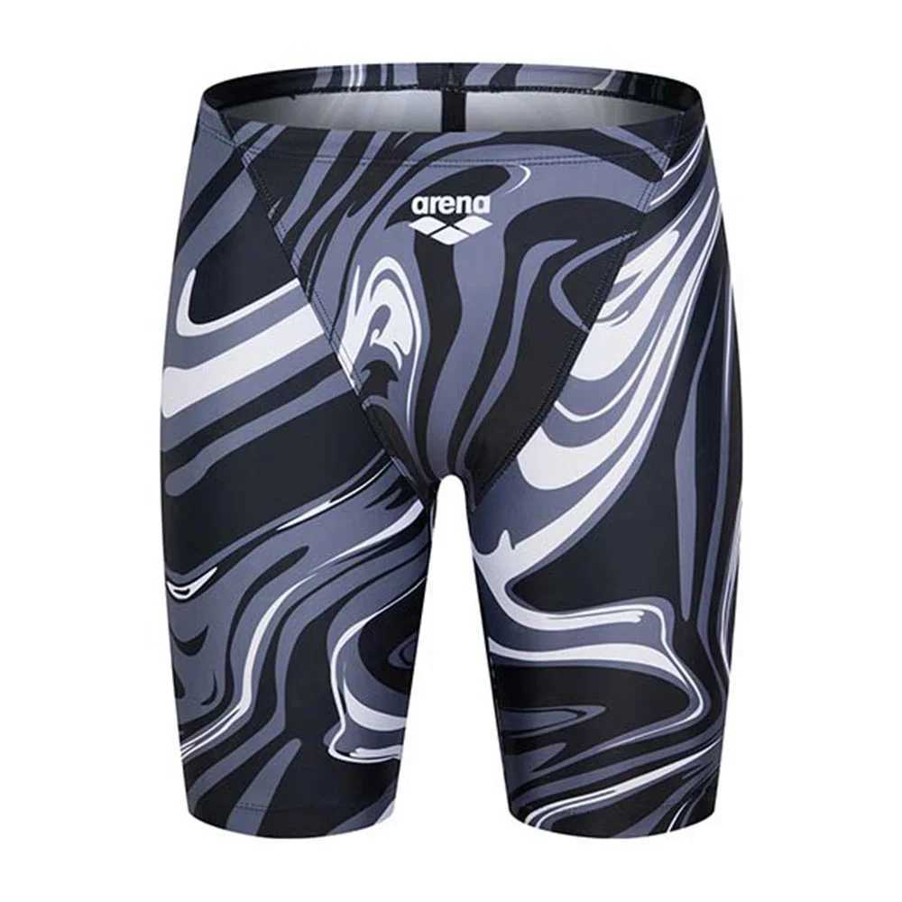 Mens Swim Jammers Swimsuit Swimming Trunks Athletic Training Swimwear Print Lycra Beach Tights Shorts Sports Surf Pants X Z260313