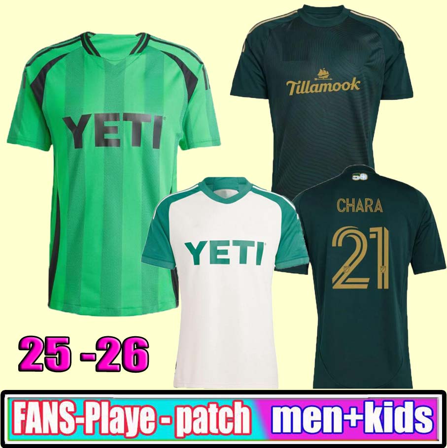 Austin FC 2025 Soccer Jerseys DRIUSSI RIGONI RING RUBIO 25 26 Portlands Timbers Home Away Rodriguez Chara Football Shirts Player Fans