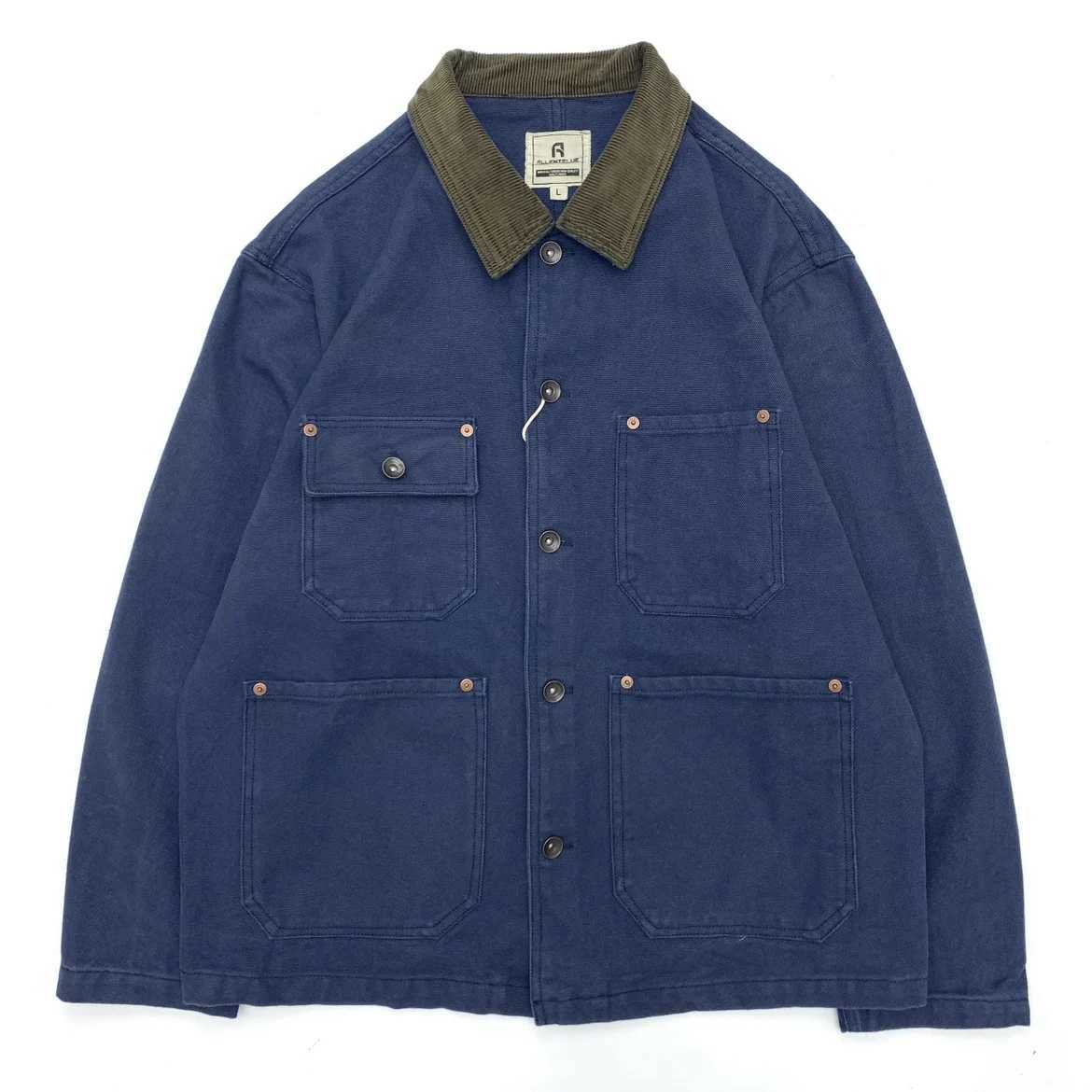 American retro heavyweight Michigan canvas jacket mens multiple pockets vintage American corduroy lapel workwear jacket outwear X250213