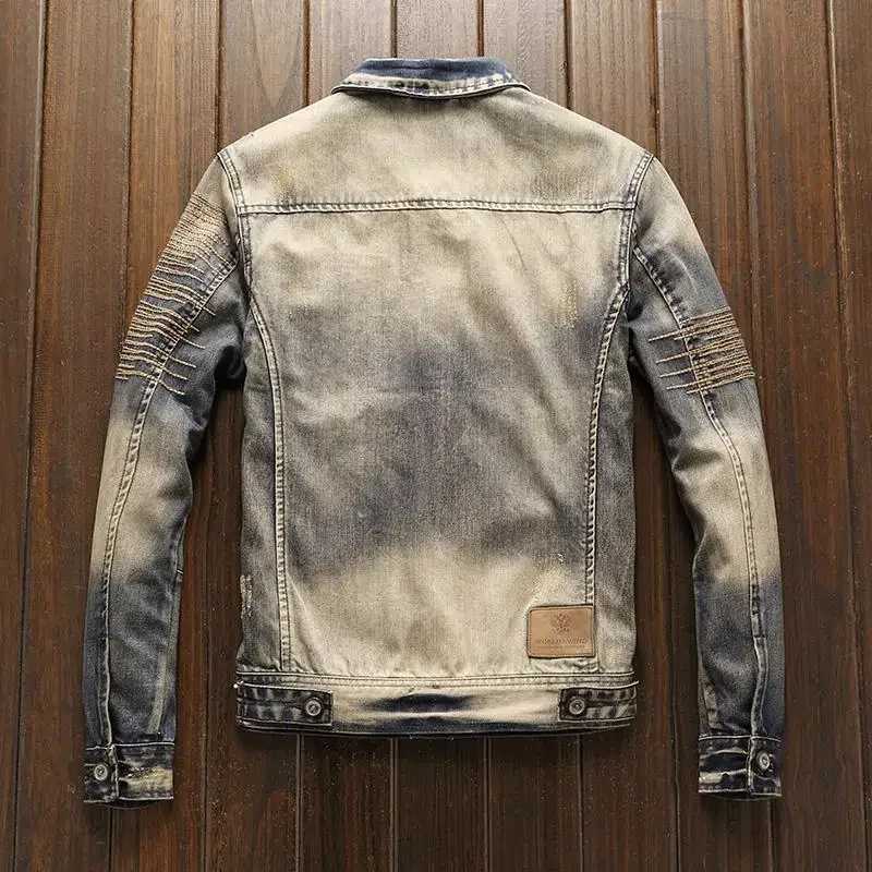 Cowboy Coat for Men Autumn Korea Vintage Fashion of Fabric Casual Denim Jackets Man Low Cost Menswear Lxury Outwear Size L Joker X250213