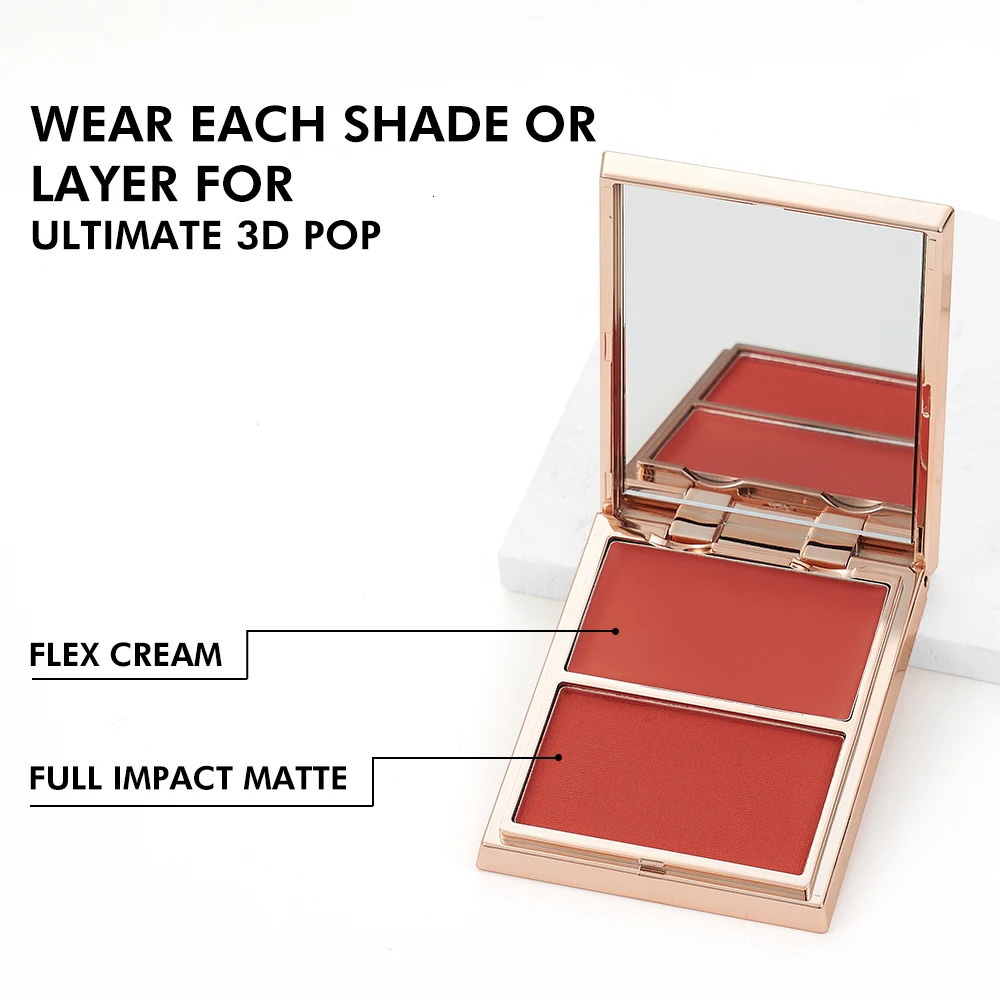 2 in 1 Face Natural Matte Cream Powder Blush Expanding Color Solid Blush Highlighting Contouring Multi-Functional Rouge Blush 250121