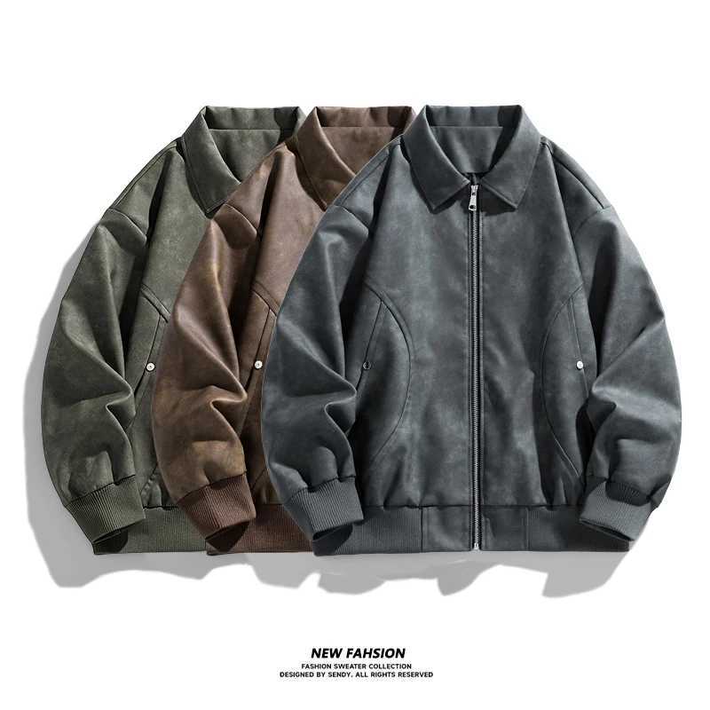 Mens suede jacket Coats windproof baseball large size 6XL 7XL 8XL Plus size black bomber motorcycle camping casual thin soft shell X250213