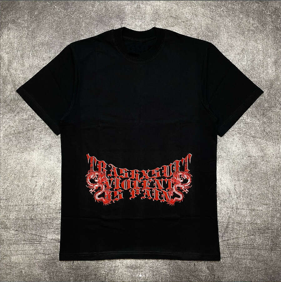 American Gothic Street Trendy Hip Hop Style Fashionable Letter Printed Round Neck Short Sleeve T-shirt