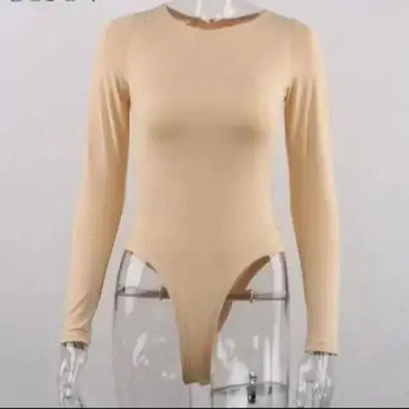 Sexy Y2k Women cotton Bodysuits Long Sleeve Bodysuit O Neck Spring Winter Body Top Streetwear clothes suit Clothing 250211