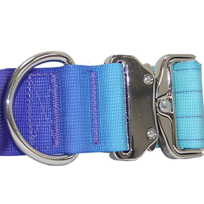 Dog Collar Nylon Gradient Widened 5cm Anti-Strangulation Anti-Explosion Adjustable Dog Collar Outdoor Products Pet Accessories 250213