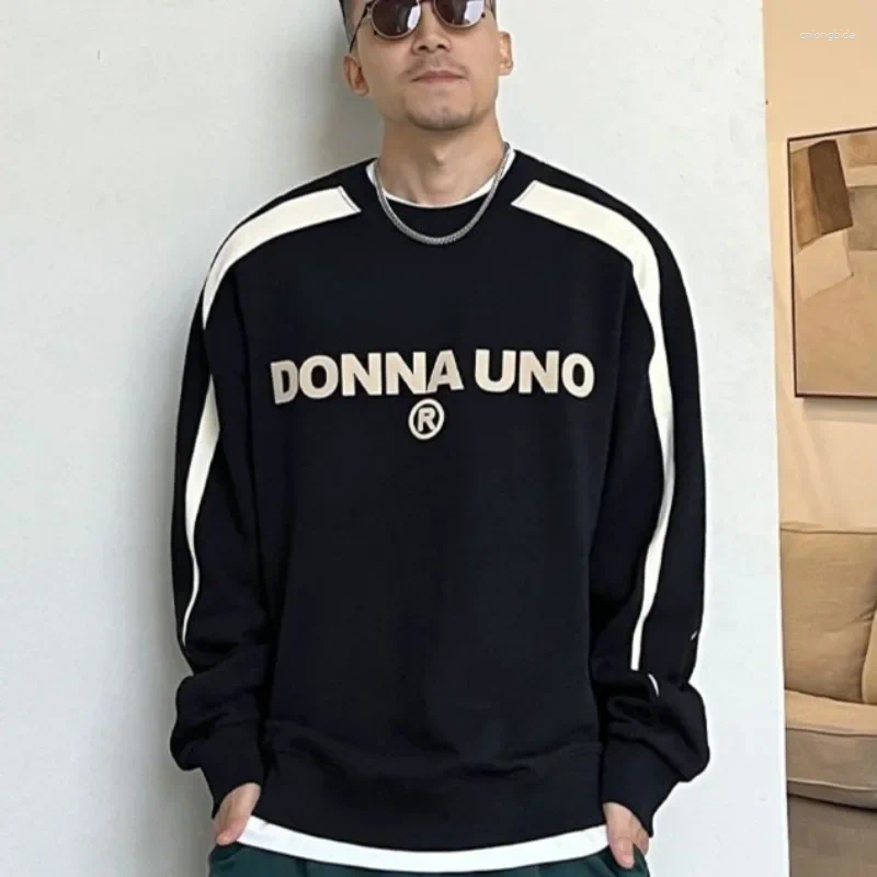 Men's Fashion Hoodies Oversized Crewneck Sweatshirt - Vintage Mens Sweatshirts Pullover, Warm 90s Style, Casual Autumn Wear