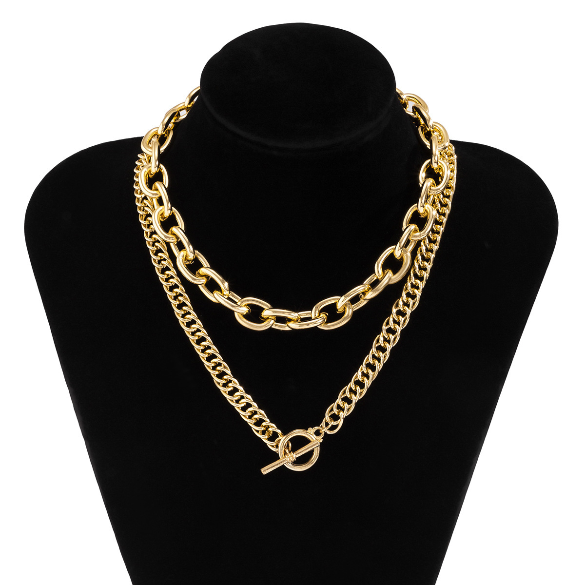 Fashion Street Photo OL Multi layered Cross Chain with Hip Hop Trendy Metal Necklace Woman Snow Soft Jewelry