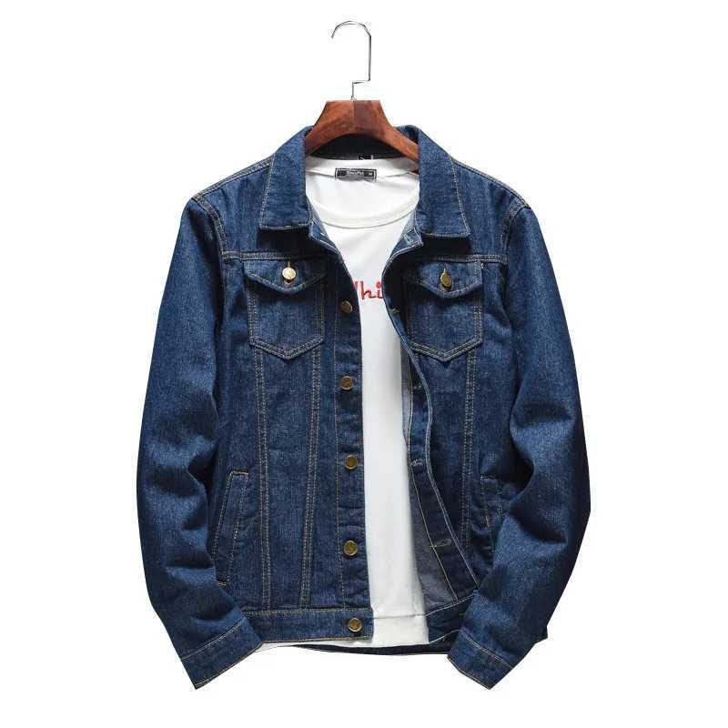 Plus Size Denim Jackets for Men Streetwear Casual Cotton Classic Slim Jeans Coats Male Brand Clothes Cowboy Jacket Mens Clothing X250213