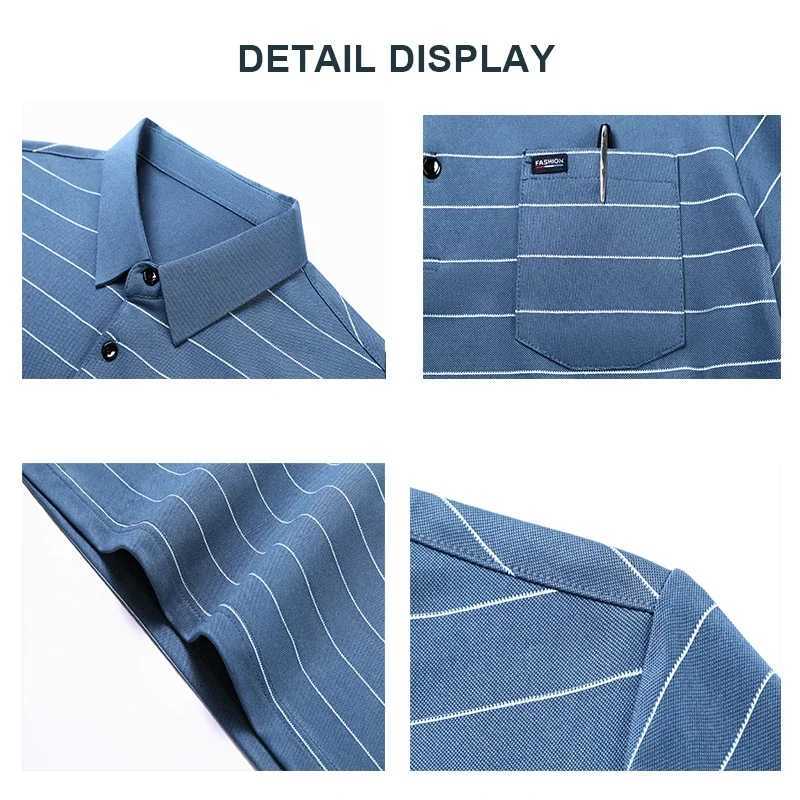 Summer Mens Short Sleeved T-shirt Business Casual Shirts Mens Clothing T-shirts X250213