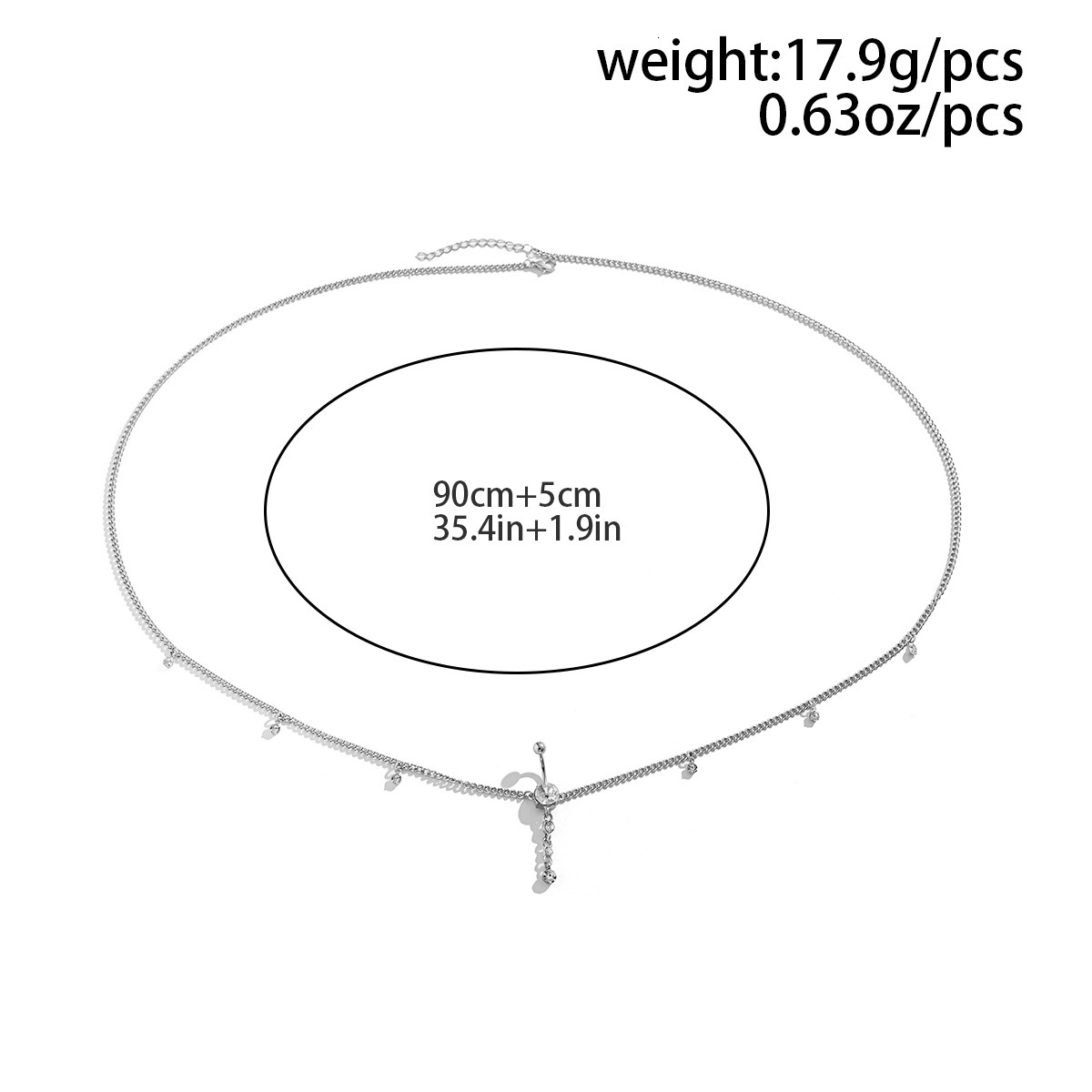 fashion Jewelry personality simple and fashionable micro inlay body sexy rhie tassel geometric designer waist chain