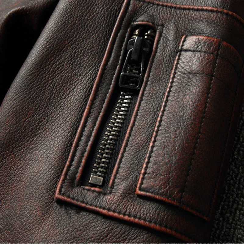 100% Cowhide Genuine Leather Coat for Men style of Moto Biker Vintage Slim Male Natural Fashion lapel Leather Jacket X250213