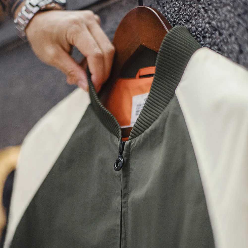 Maden retro contrasting color MA1 bomber jacket short zipper pocket baseball jacket mens spring and autumn casual jacket X250213