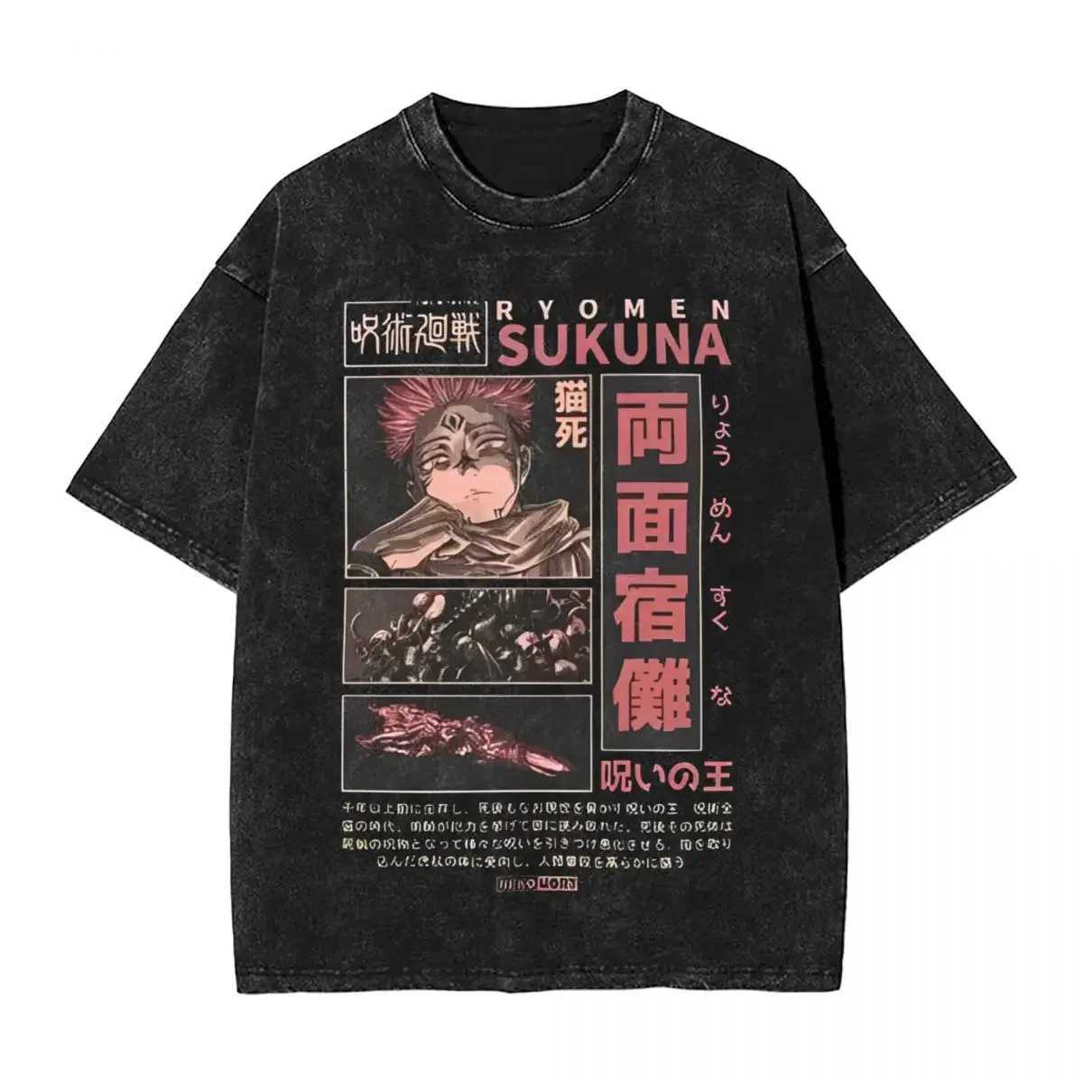 Anime Jujutsu Kaisen Gojo Satoru T Shirts Washed Men Women Cotton Harajuku T-Shirts Ryomen Skirts Retro for Men Women Tops Ts X250213