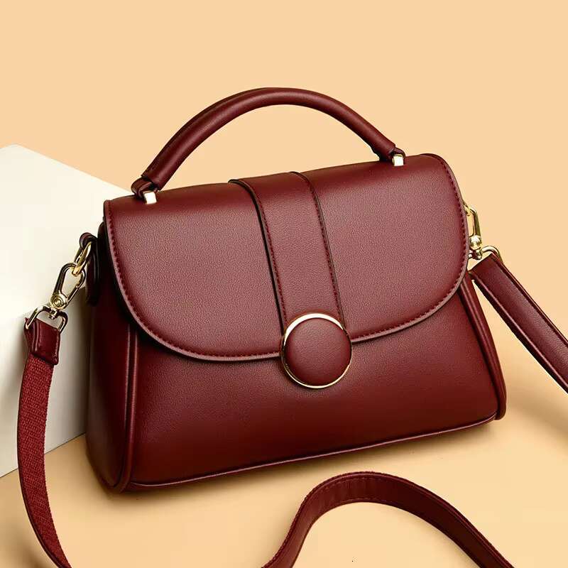 2025 New Women Light Concise Comfortable Texture Tote Genuine Leather Material Leisure Female Shoulder Bag