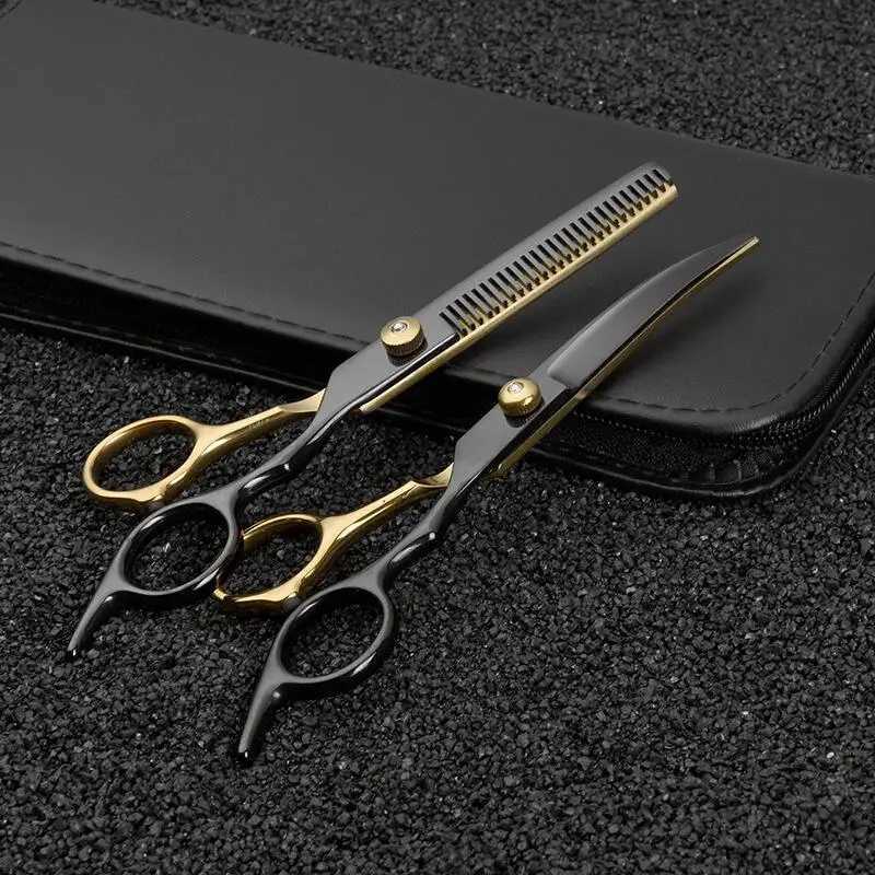 Others Dog Grooming 6.5 Inch Pet Grooming Scissors Kit Cat Hair Thinning Shear Pet Scissors Set Blackgold Dog Scissors H250212