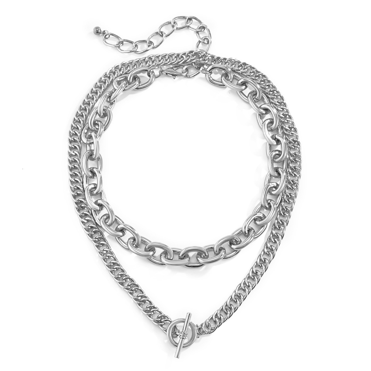 Fashion Street Photo OL Multi layered Cross Chain with Hip Hop Trendy Metal Necklace Woman Snow Soft Jewelry