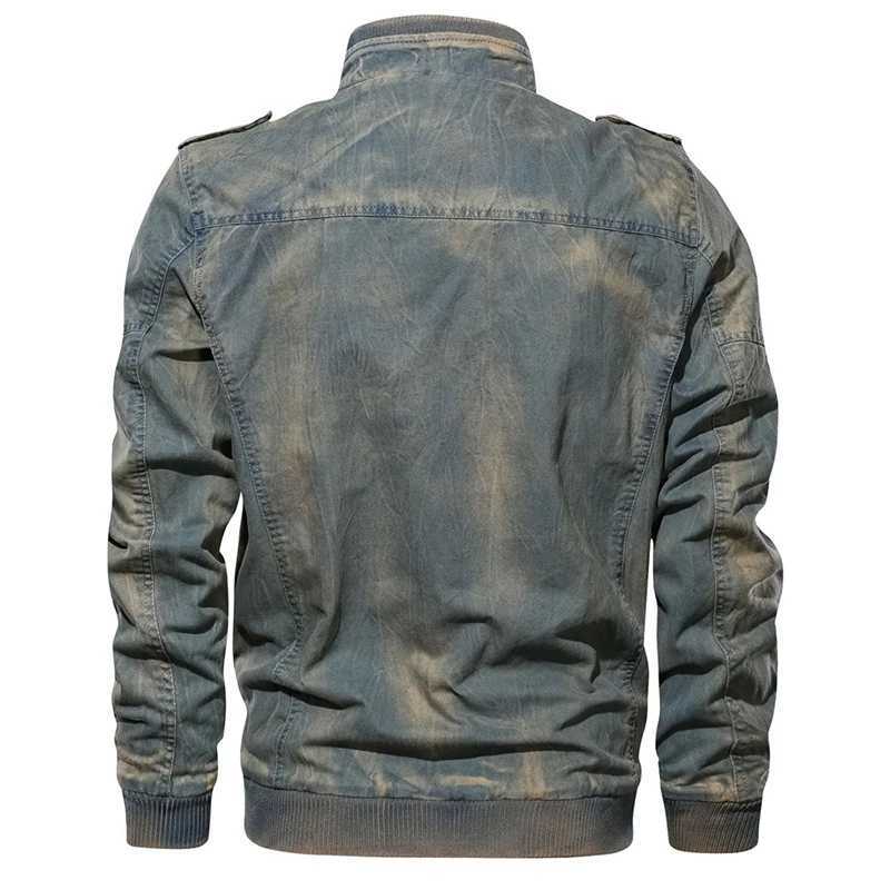 Mens retro military denim jacket bomber wash jacket mens slim fit jeans jacket outerwear Chaquetas Hombre Plus size 5XL 6XL X250213