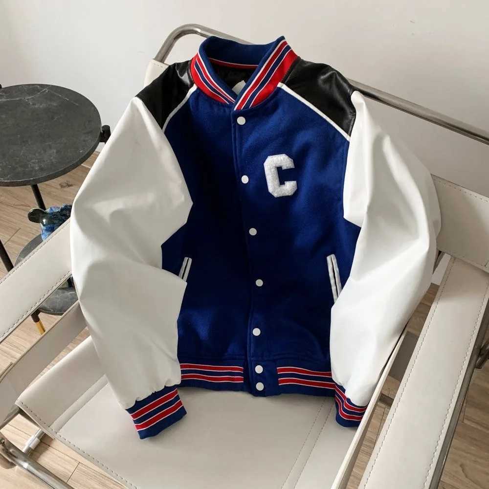Teddy Leather Splicing C-shaped Wool Baseball Uniform Ce Home Trust Mens and Womens High end Fashion Jackets X250213