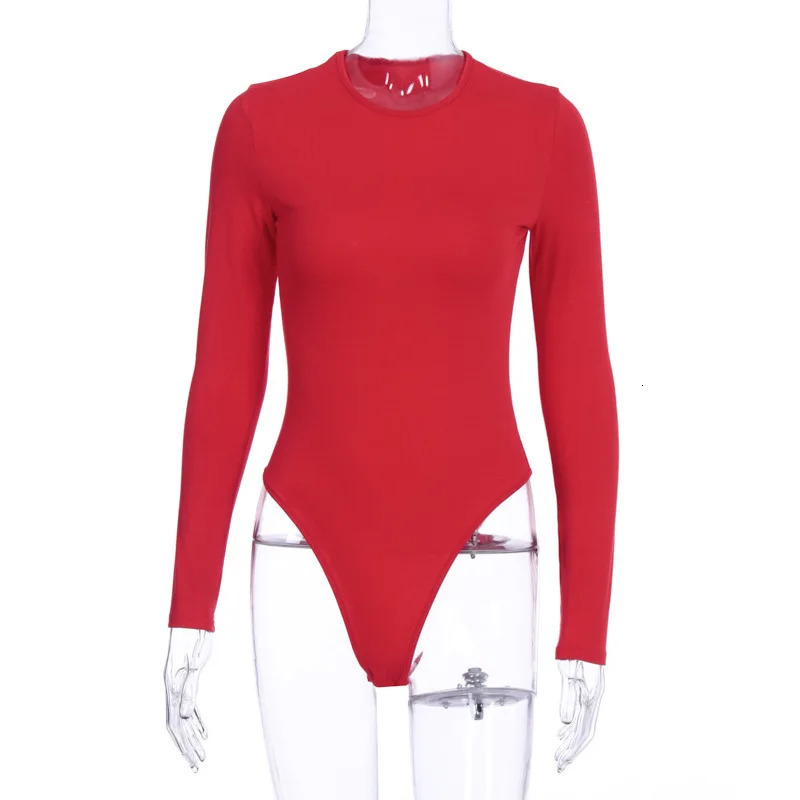 Sexy Y2k Women cotton Bodysuits Long Sleeve Bodysuit O Neck Spring Winter Body Top Streetwear clothes suit Clothing 250211