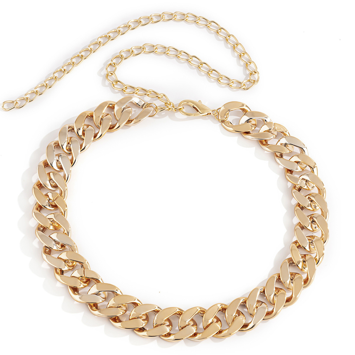 Jewelry punk hip-hop exaggerated body simple single layer thick dress accessory fashion Woman waist chain