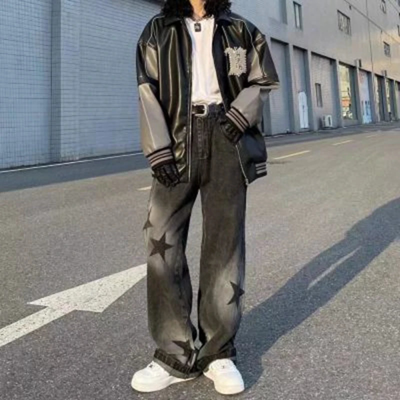 Washed Star Pattern baggy jeans High Street Loose Straight Womens pants Summer Casual Hip Hop Women Jeans 2023 y2k 250121