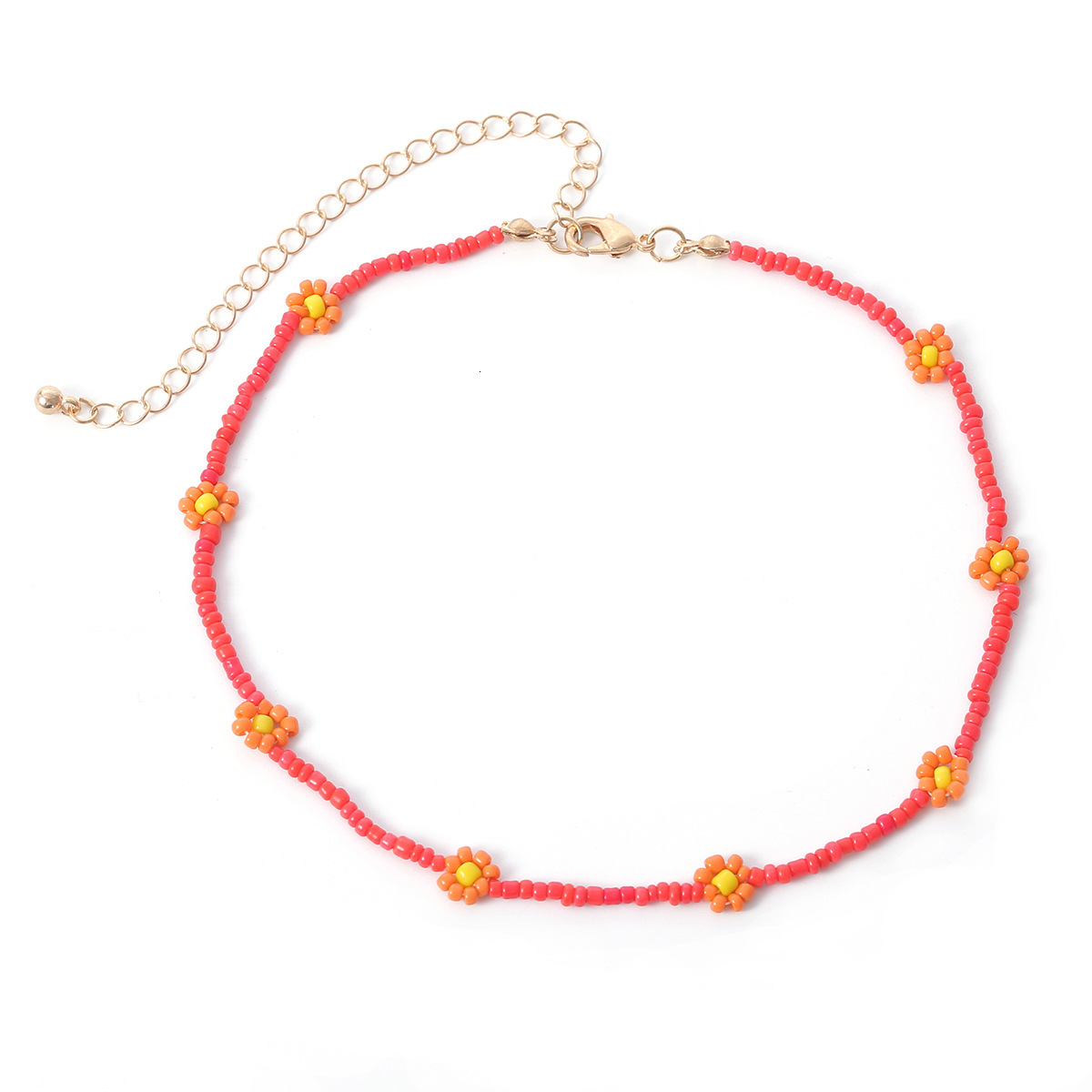 designer fashion Jewelry ethnic style colorful beaded creative rice bead woven wer geometric Woman necklace