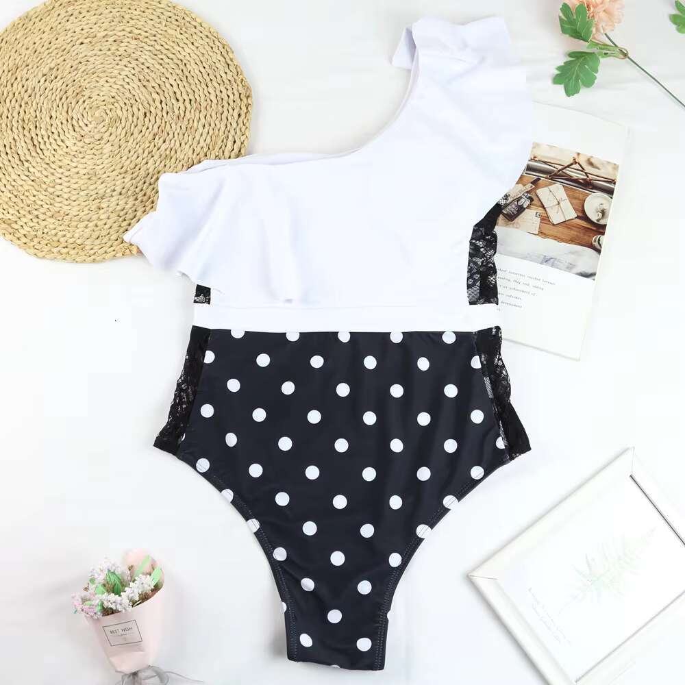 CPUTAN 2024 One Shoulder Bikini Set Ruffle High Waist Vintage Brazilian Biquini Swimwear Bathing Suit For Girls Summer Beachwear