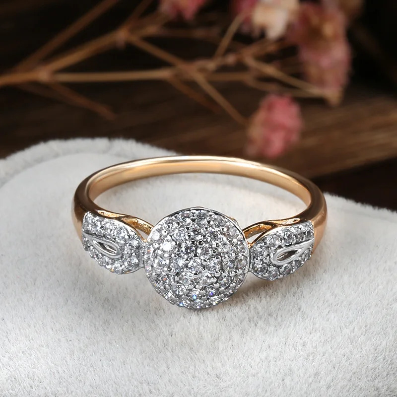Womens Wedding Ring Elegant and 18k Rose Gold Original Jewelry Austrian Crystal Gift Anillos de para mujer oro 18k 250109