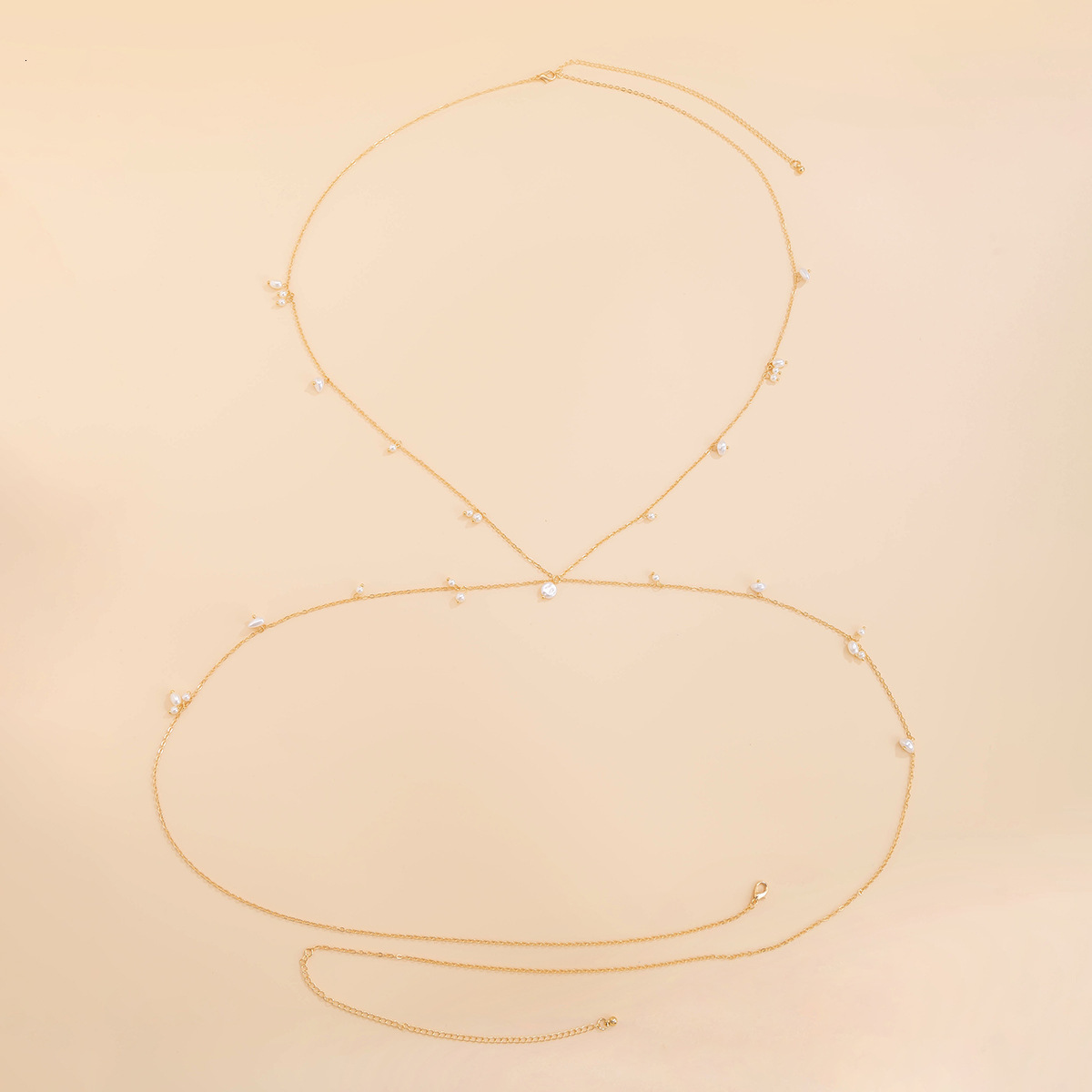 Woman Sexy Necklace One piece Body Imitation Pearl Tassel Spicy Girl Chest Women's Bikini fashion Waist Chain
