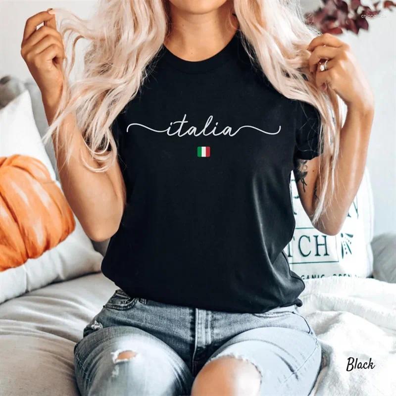 Womens T Shirts Italy Trend Summer Womens Cotton Print Streetwears Oversized Hip Hop Fashion Tees Cool Unisex Shirt
