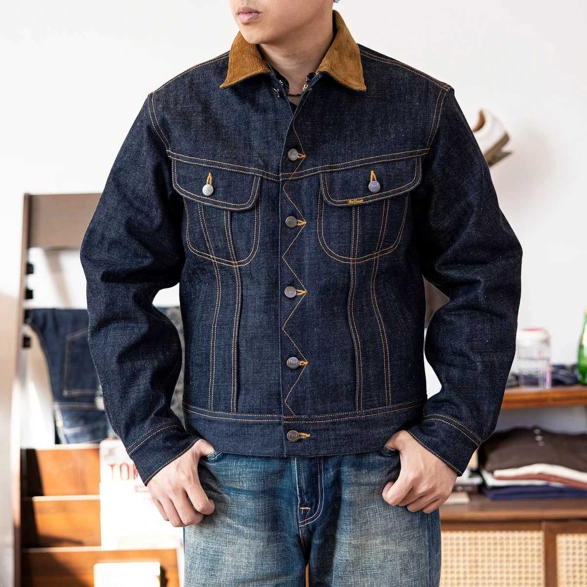 Red tornado blanket lined denim jacket 18 ounce half sleeved denim shorts for men X250213