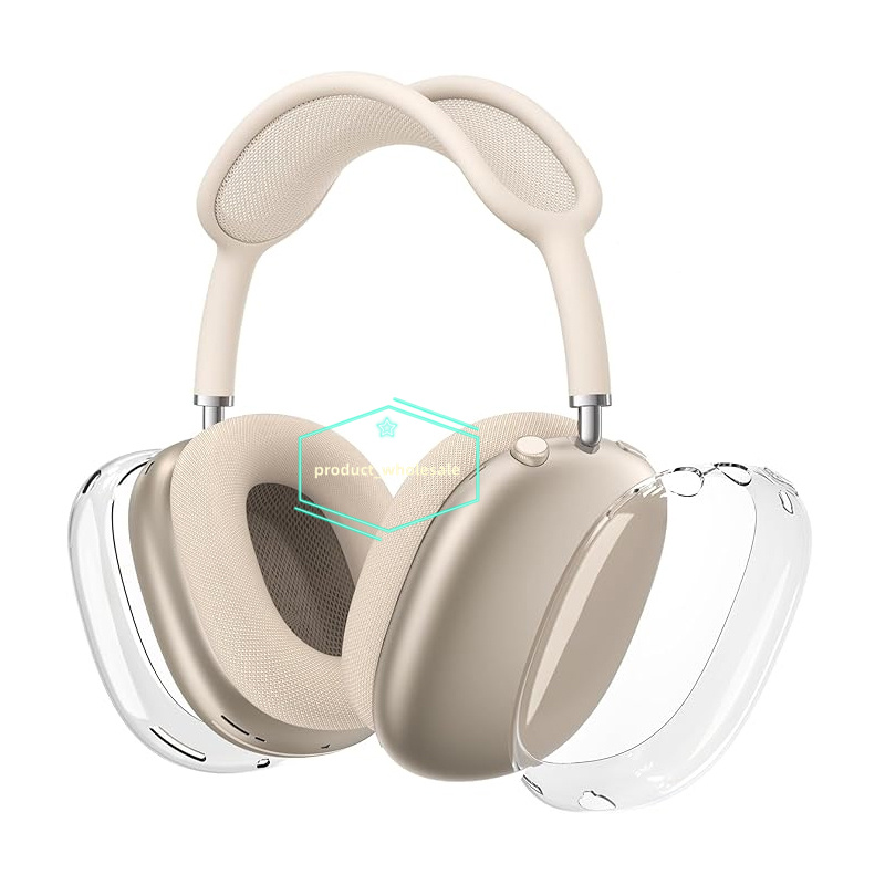 OEM Quality For Air Pro Max 2 Headphone with Protector Case Wireless Bluetooth Headset Head Mounted Earphone Headband Transparent TPU For Apple iPhone