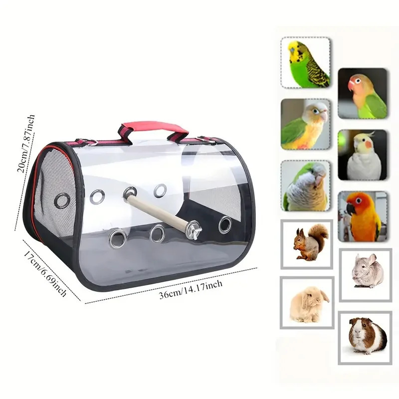 Lightweight Bird Parrot Travel Bag With Perch For Parakeet Cockatiel Travel Rats Bunny Small Animal Portable Pet Backpac 250206
