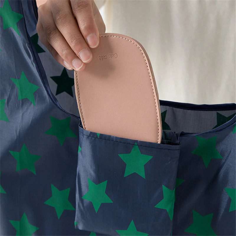 Portable Foldable Large Shopping Bag Tote Capacity Reusable Grocery Handbags EcoFriendly Shopper Cloth Bags for Travel 250121