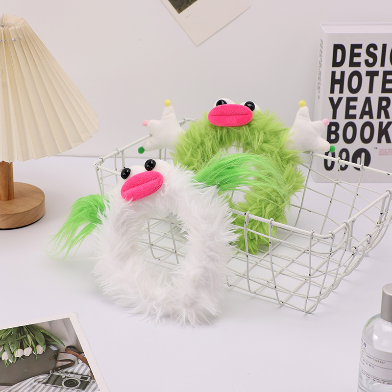 Korean Style Cute Fluffy Hair Accessory - Funny Ugly Plush Headband for Voluminous Washing Tresses
